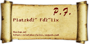 Platzkó Félix névjegykártya